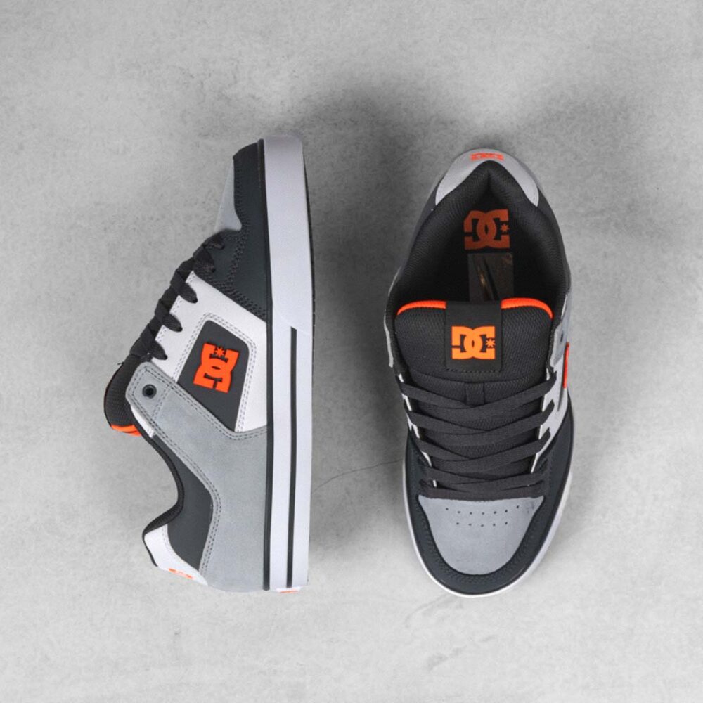 DC Pure Skate Shoes - Dark Grey/Orange