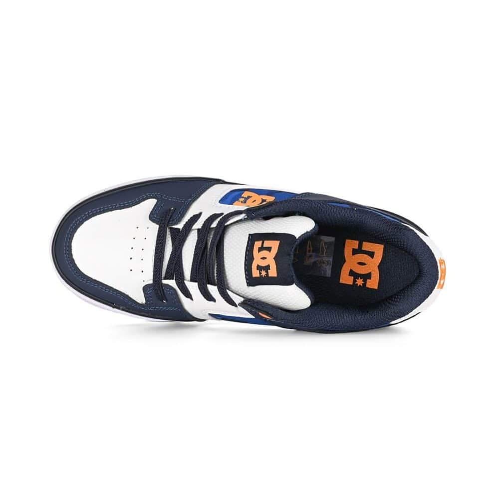 DC Pure Elastic (Youth) Skate Shoes - Shady Blue/Orange