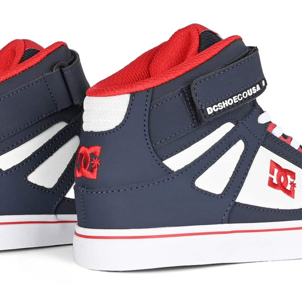 DC Pure High Top EV (Youth) Skate Shoes - Dc Navy/Athletic Red