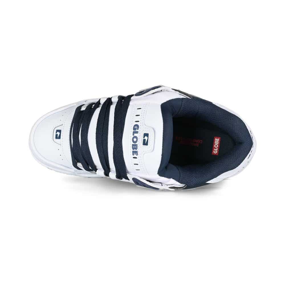 Globe Sabre Skate Shoes - White/Blue/Gum