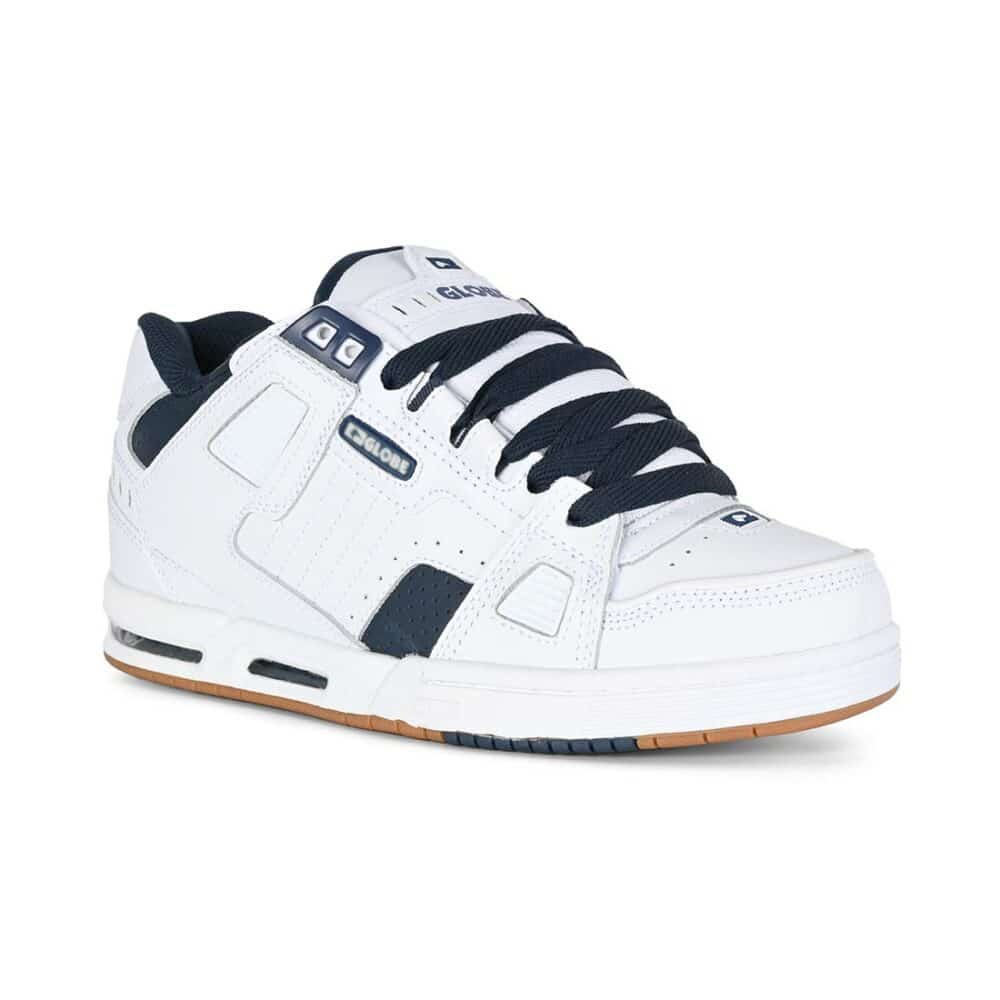 Globe Sabre Skate Shoes - White/Blue/Gum