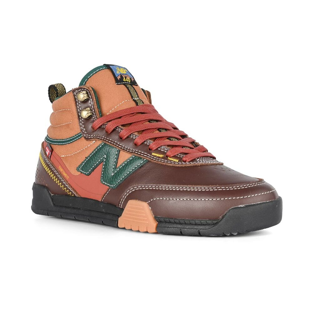 New Balance Numeric 440 High-Top V2 Trail Skate Shoes - Brown/Forest Green
