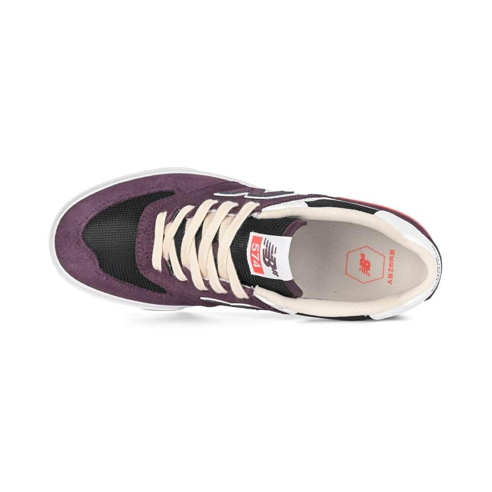 New Balance Numeric 574 Vulc Skate Shoes - Plum Brown/White