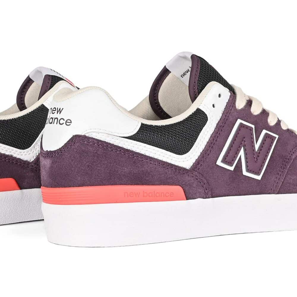 New Balance Numeric 574 Vulc Skate Shoes - Plum Brown/White