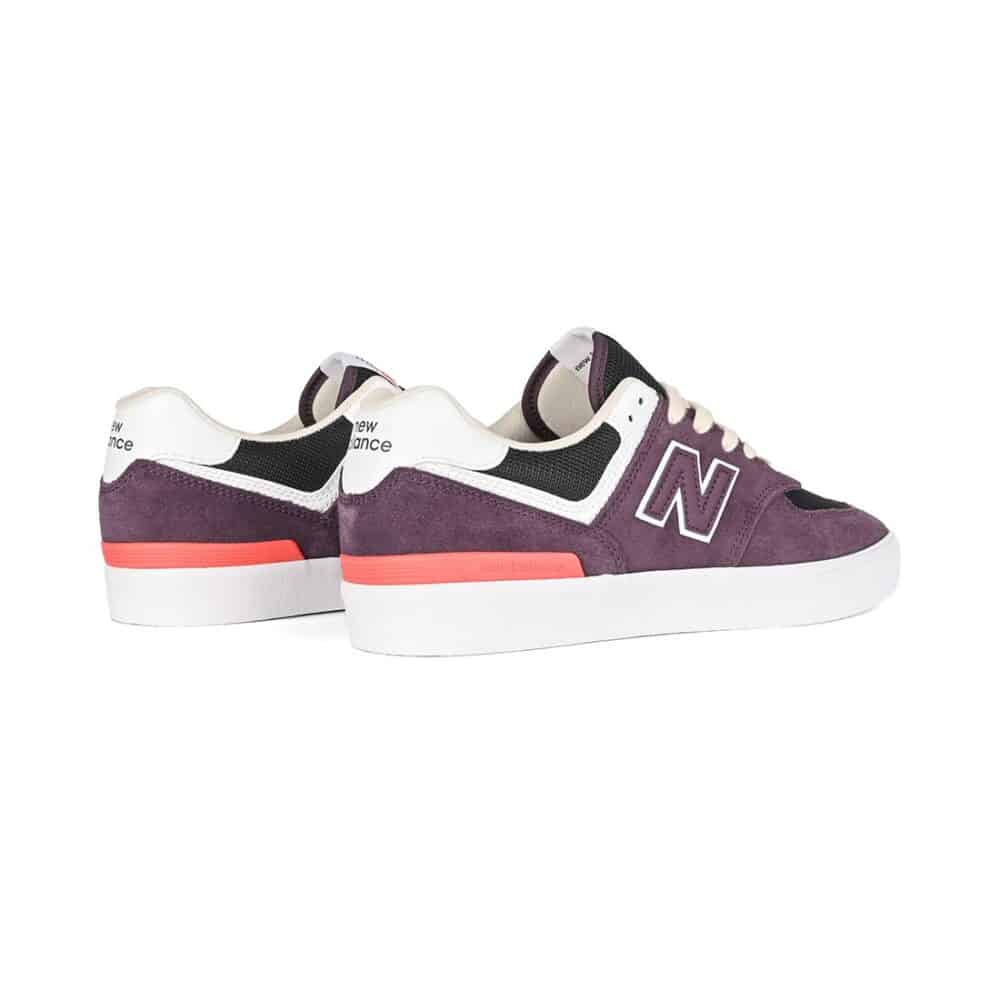 New Balance Numeric 574 Vulc Skate Shoes - Plum Brown/White