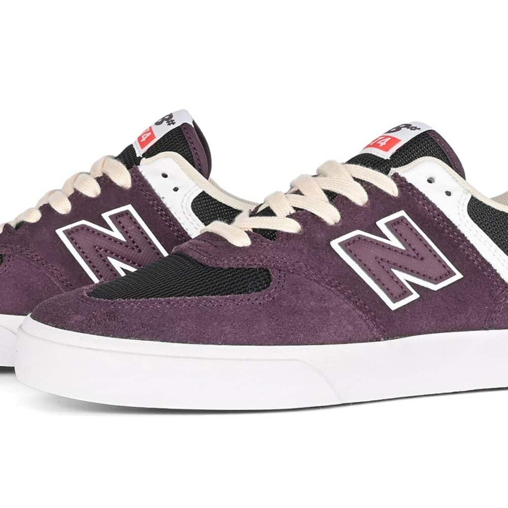 New Balance Numeric 574 Vulc Skate Shoes - Plum Brown/White
