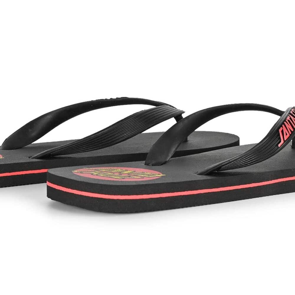 Santa Cruz Classic Dot Flip-Flop Sandals - Black