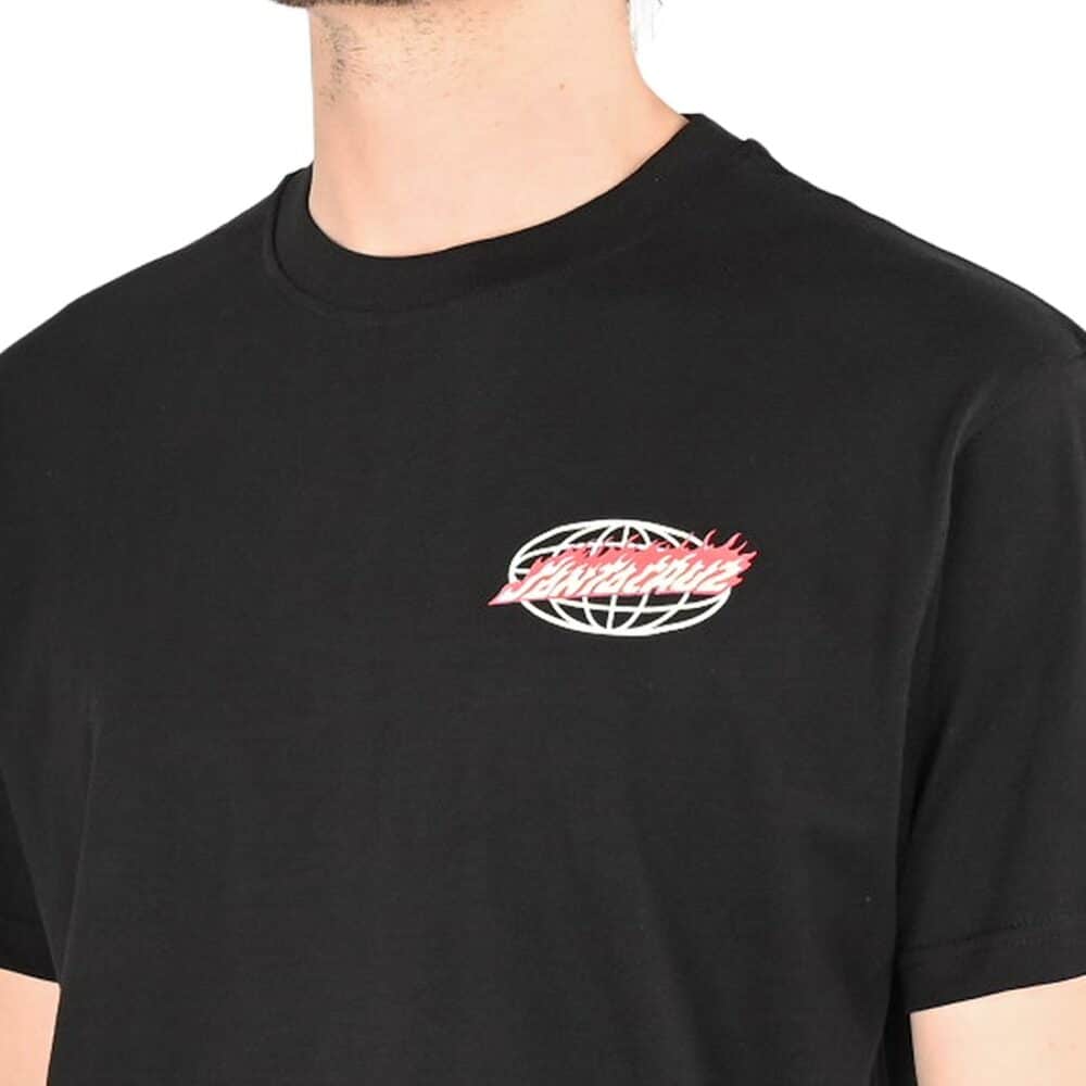 Santa Cruz Global Flame Dot S/S T-Shirt - Black