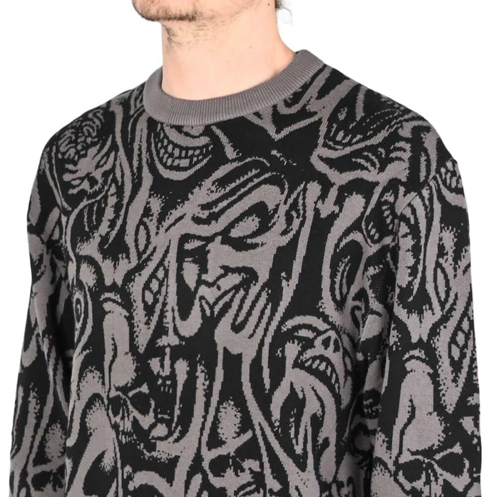 Santa Cruz Knox Faces Knitted Jumper - Grey