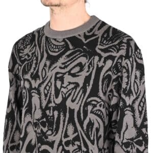 Santa Cruz Knox Faces Knitted Jumper - Grey