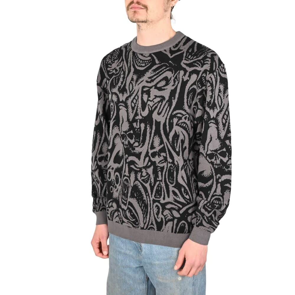 Santa Cruz Knox Faces Knitted Jumper - Grey