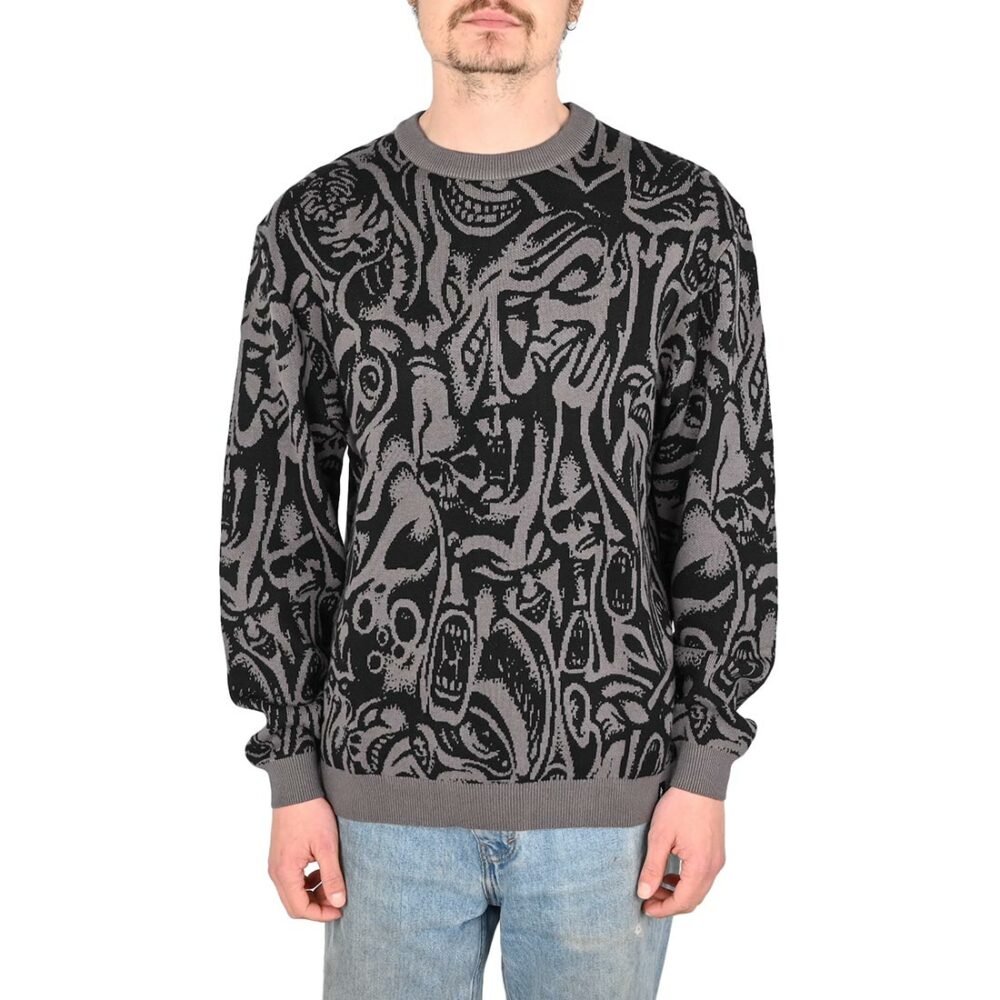 Santa Cruz Knox Faces Knitted Jumper - Grey