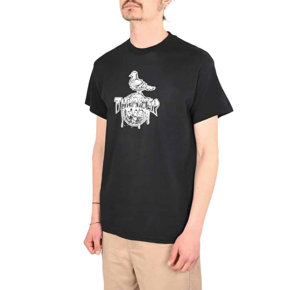 Thrasher x Anti Hero Cover The Earth S/S T-Shirt - Black