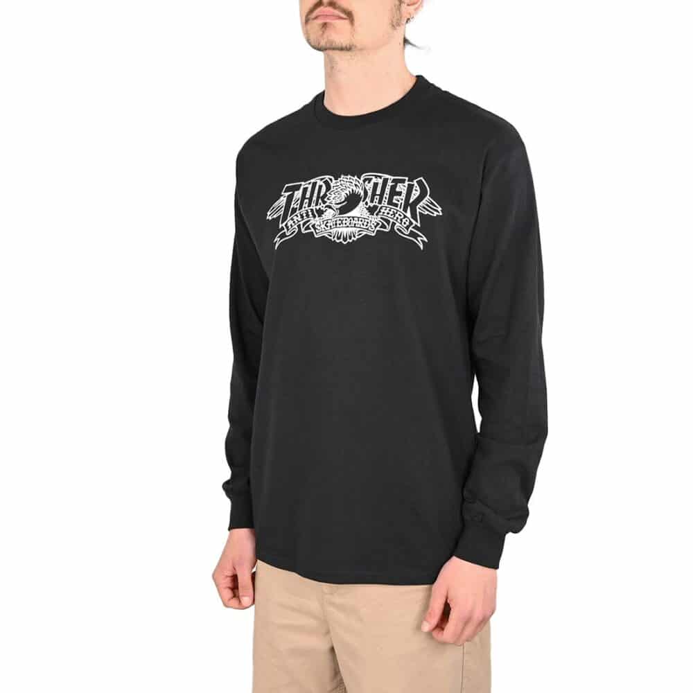 Thrasher x Anti Hero Mag Banner L/S T-Shirt - Black