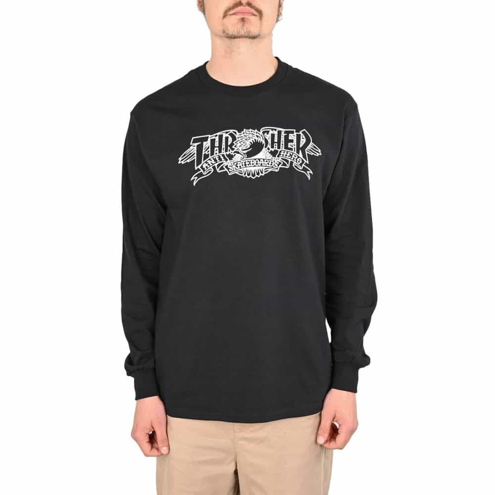 Thrasher x Anti Hero Mag Banner L/S T-Shirt - Black