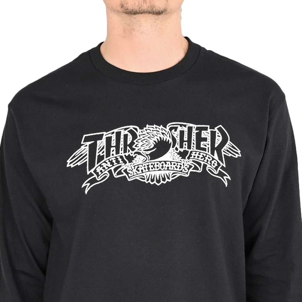 Thrasher x Anti Hero Mag Banner L/S T-Shirt - Black