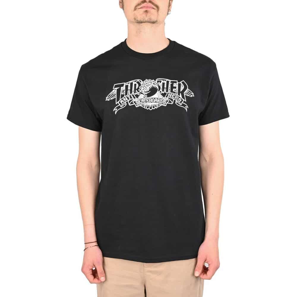 Thrasher x Anti Hero Mag Banner S/S T-Shirt - Black