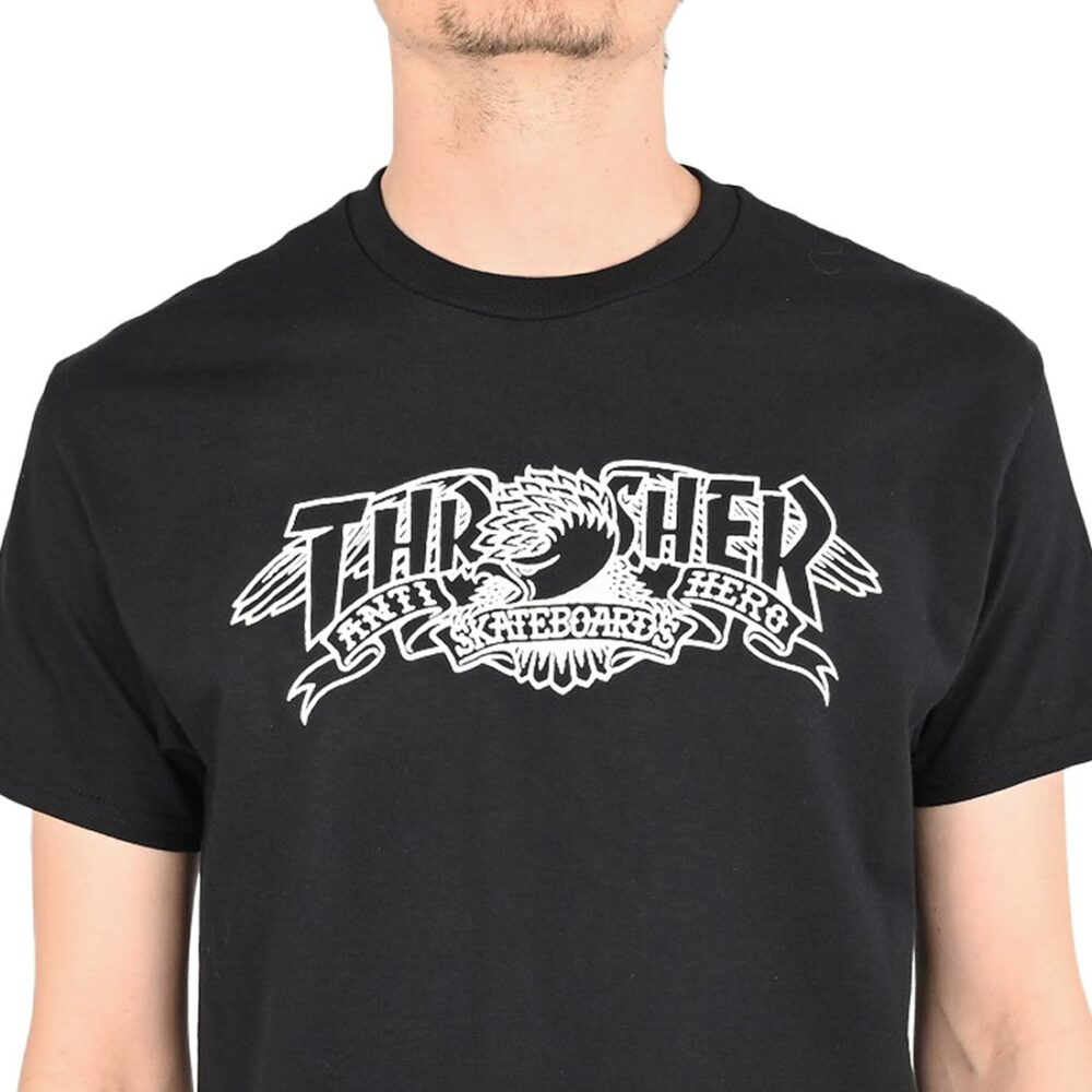 Thrasher x Anti Hero Mag Banner S/S T-Shirt - Black