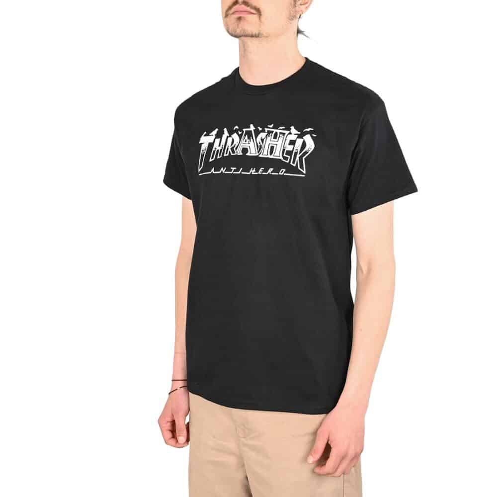 Thrasher x Anti Hero Pigeon Mag S/S T-Shirt - Black