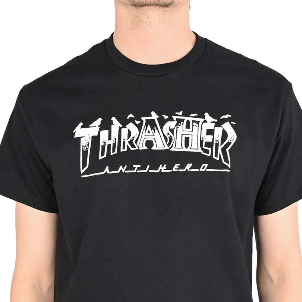 Thrasher x Anti Hero Pigeon Mag S/S T-Shirt - Black
