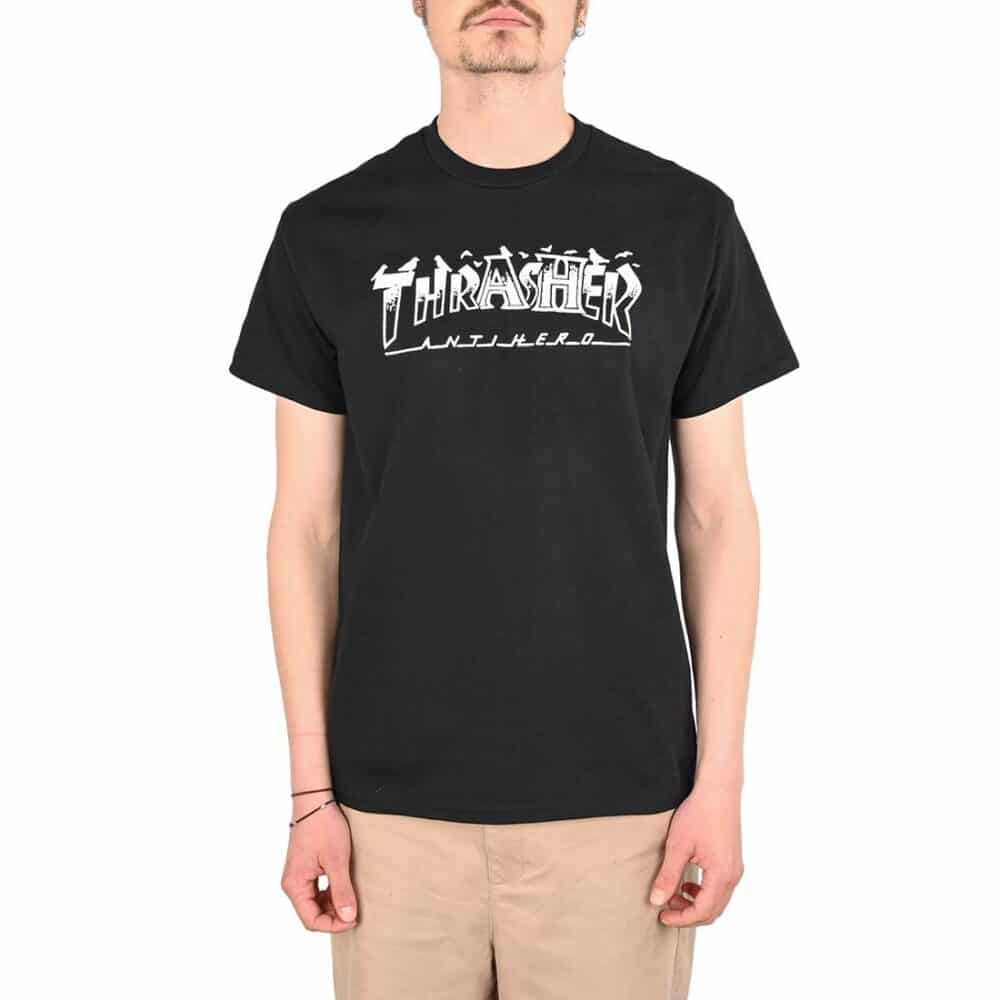 Thrasher x Anti Hero Pigeon Mag S/S T-Shirt - Black