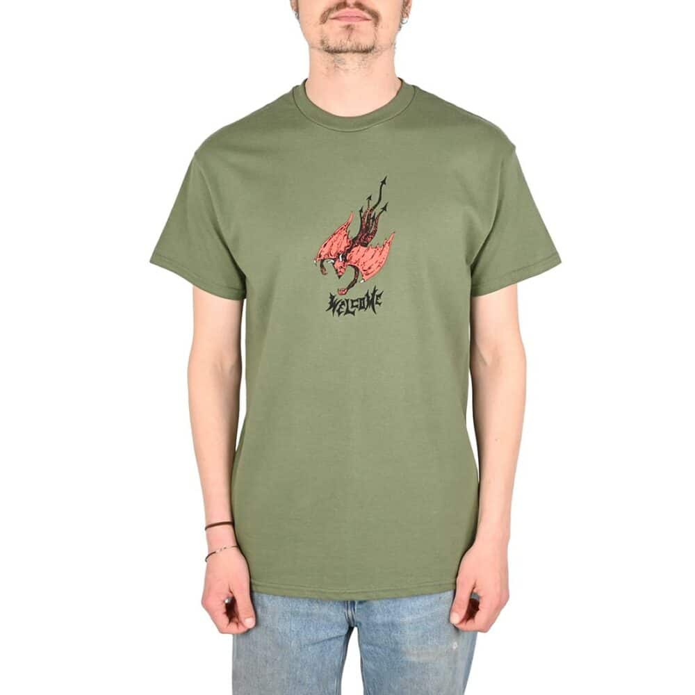 Welcome Diver Printed S/S T-Shirt - Military
