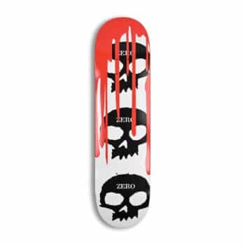Zero 3 Skull Blood Skateboard Deck - White/Black