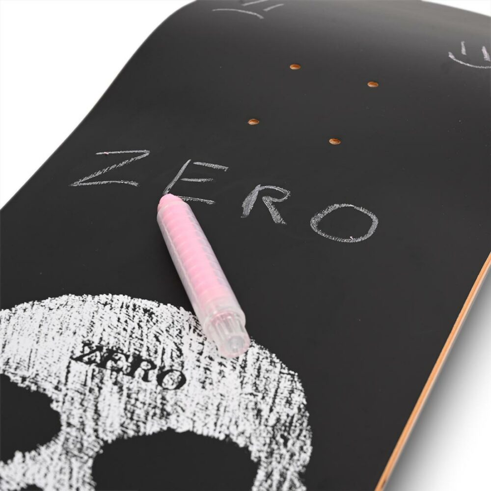 Zero Chalkboard Single Skull Skateboard Deck - Black