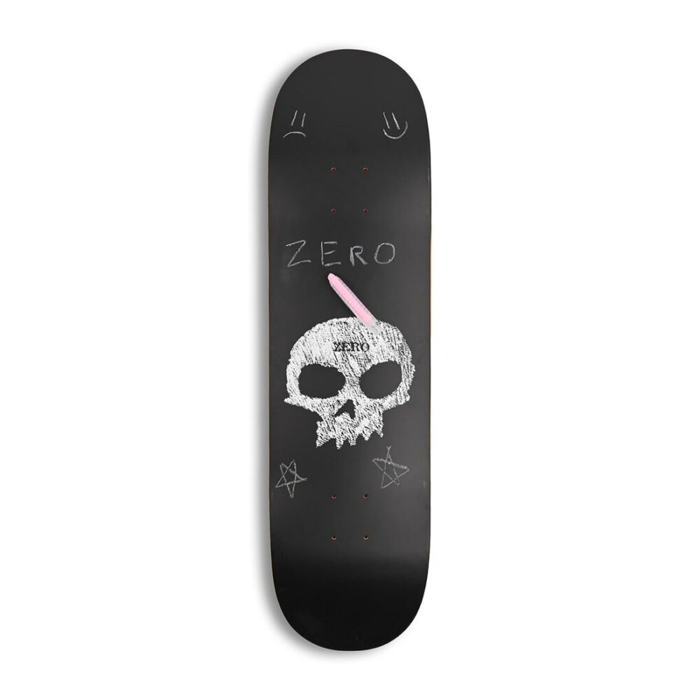 Zero Chalkboard Single Skull Skateboard Deck - Black