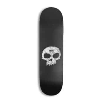 Zero Chalkboard Single Skull Skateboard Deck - Black