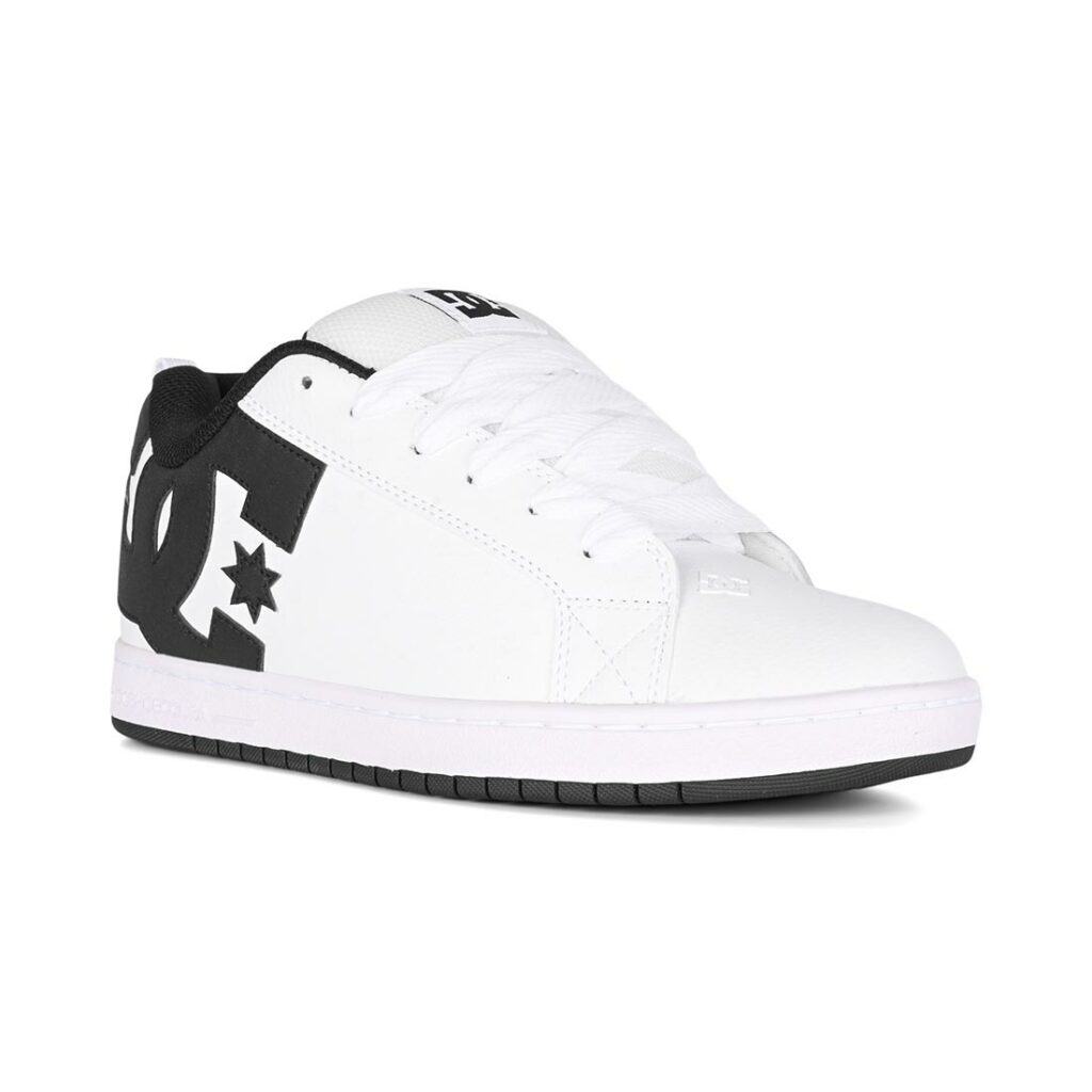 DC Court Graffik Skate Shoes - White/Black/Black