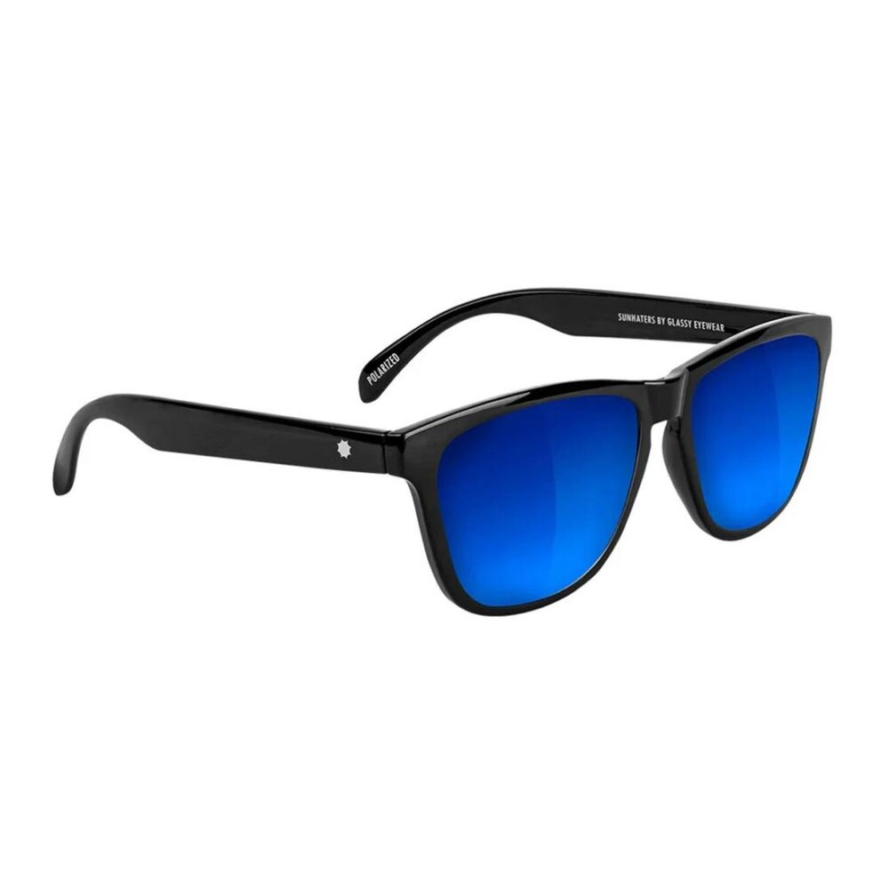 Glassy Eyewear Deric Polarized Sunglasses - Black/Blue Mirror