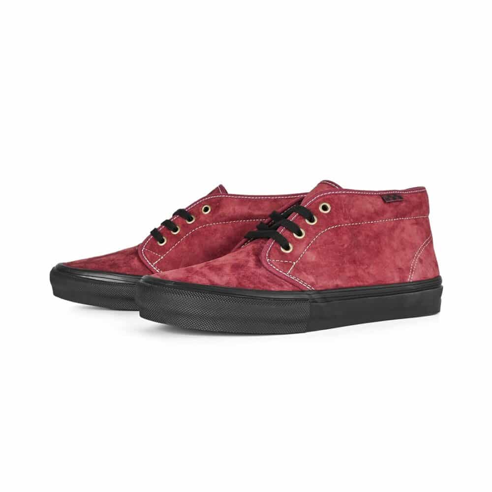 Vans Chukka Skate Shoes - Dark Red/Black
