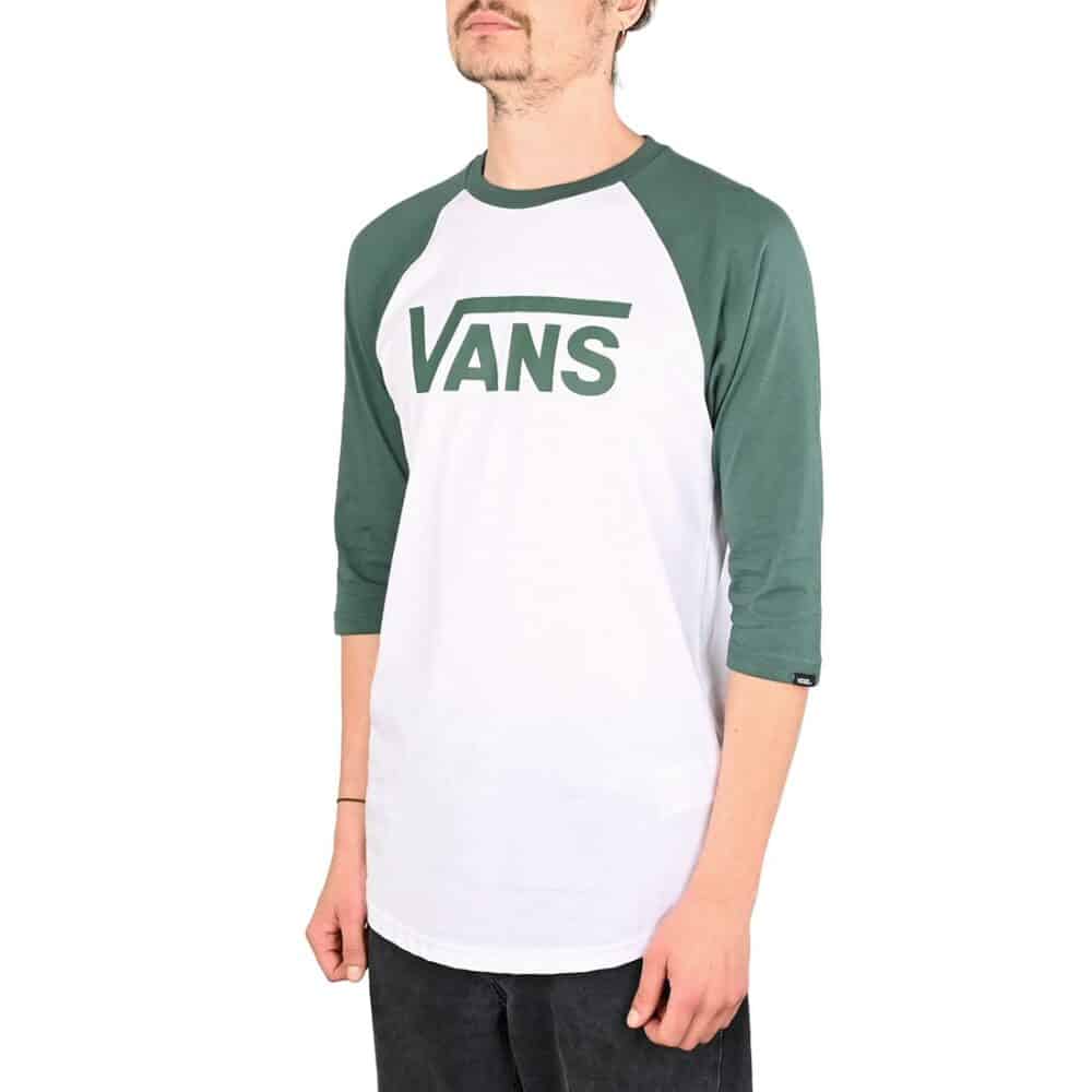 Vans Classic Raglan 3/4 Sleeve T-Shirt - White/Bistro Green