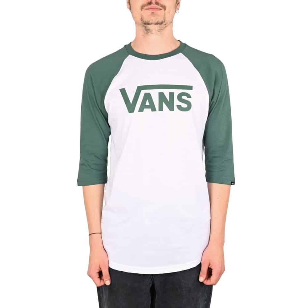 Vans Classic Raglan 3/4 Sleeve T-Shirt - White/Bistro Green