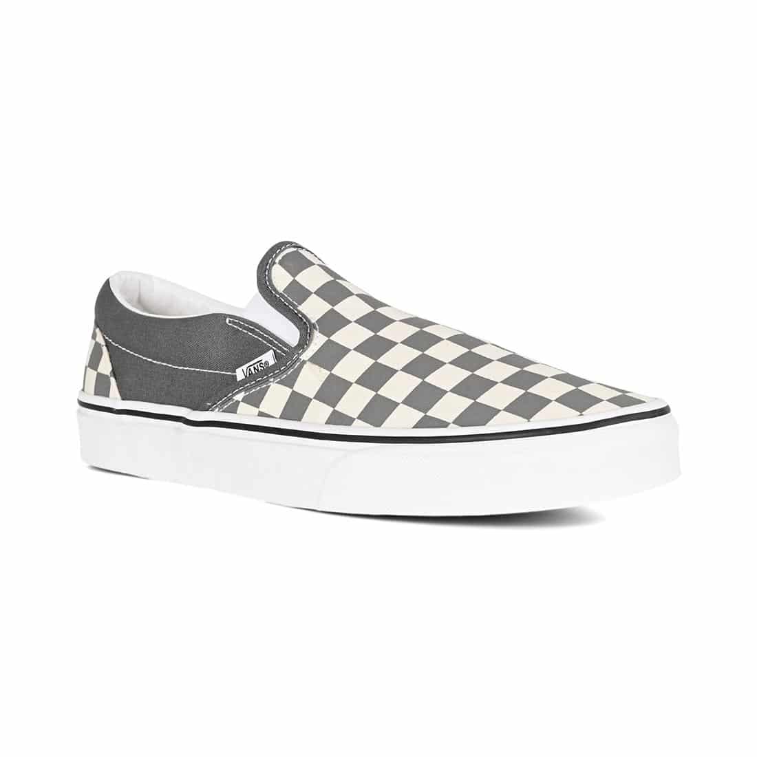 Vans Classic Slip On Skate Shoes Checkerboard Pewter White