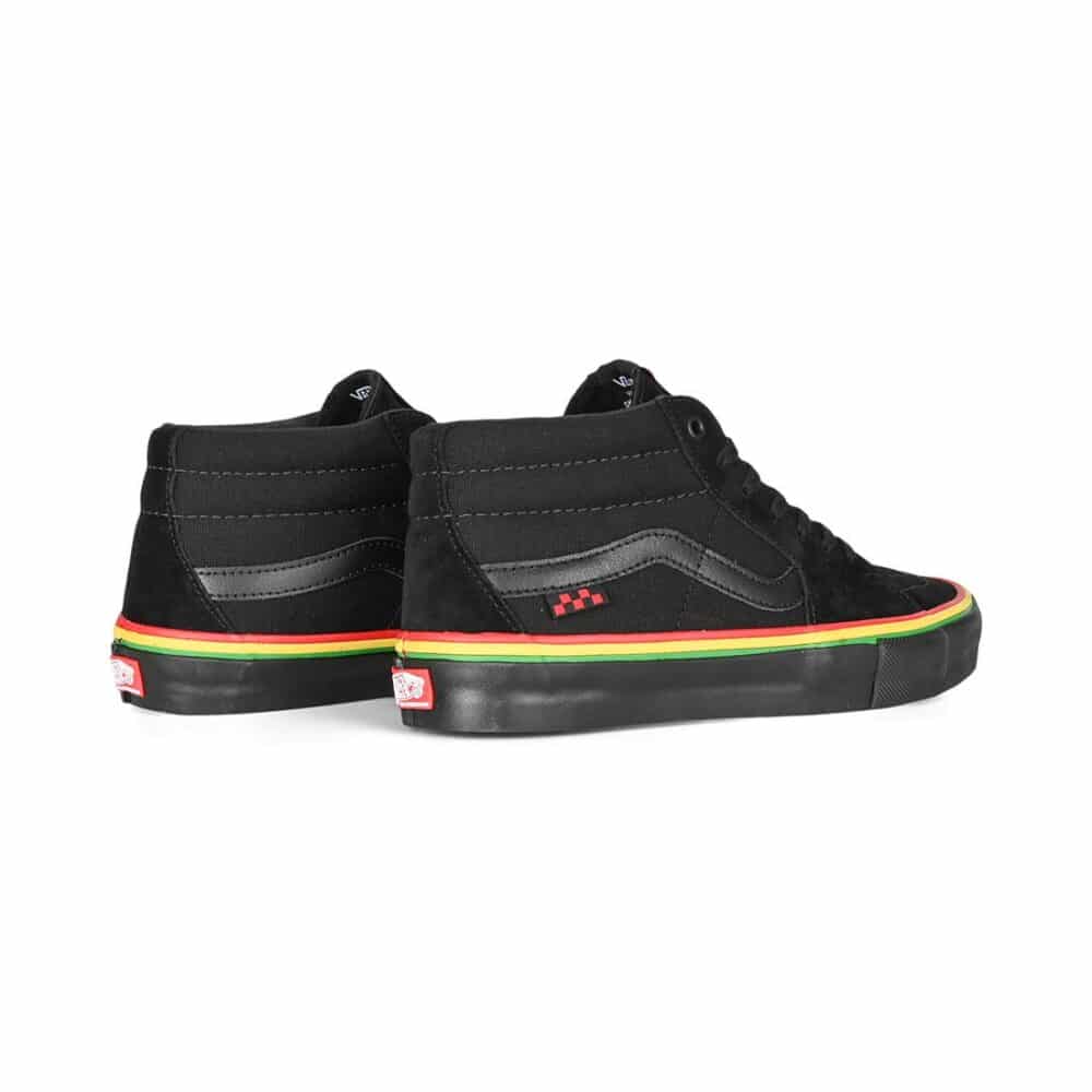 Vans Sk8-Mid Grosso Skate Shoes - Rasta Black