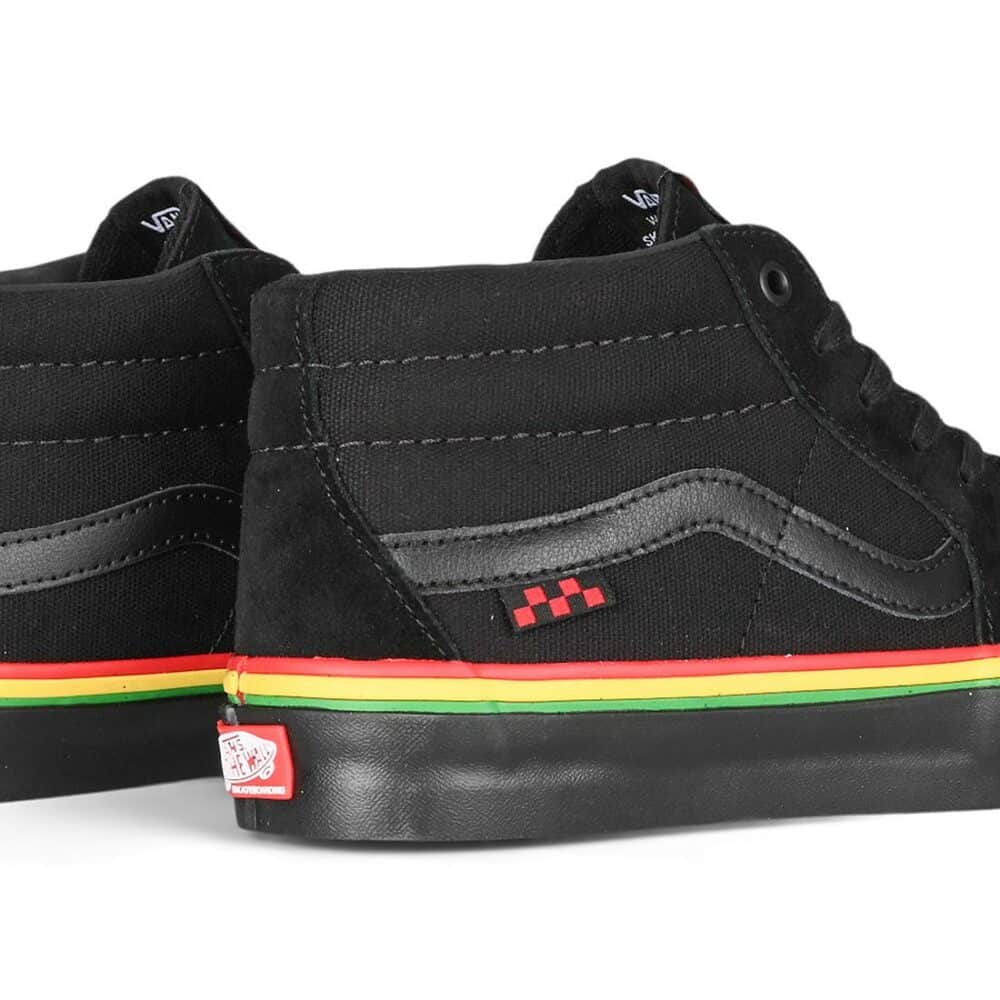 Vans Sk8-Mid Grosso Skate Shoes - Rasta Black