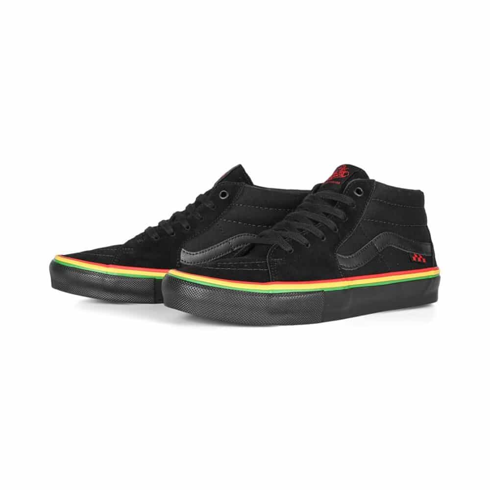 Vans Sk8-Mid Grosso Skate Shoes - Rasta Black