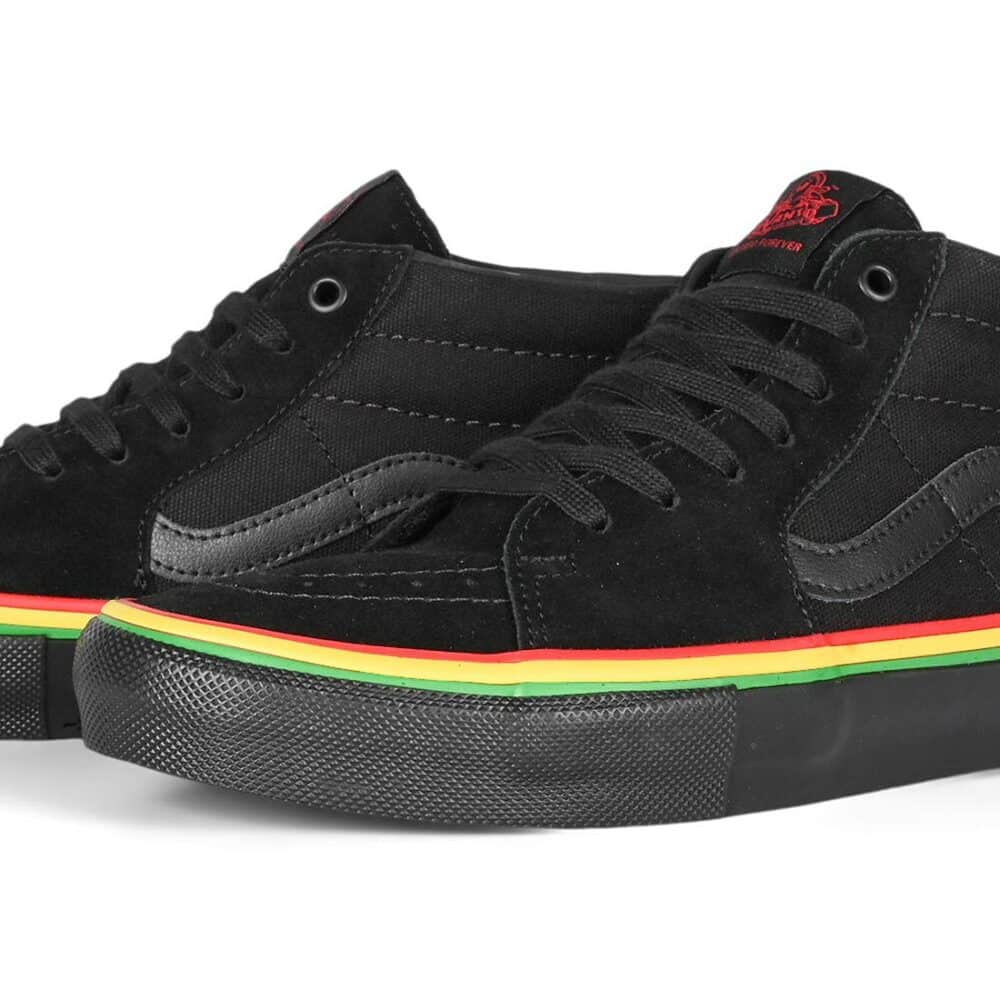 Vans Sk8-Mid Grosso Skate Shoes - Rasta Black