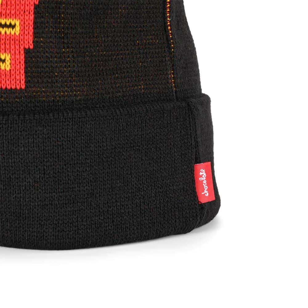 Chocolate Parliament Pom Beanie Hat - Black