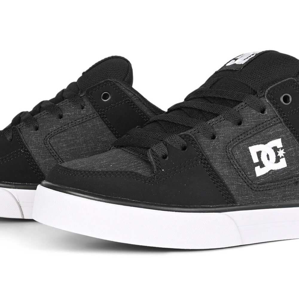 DC Pure Skate Shoes - Black/White/Battleship