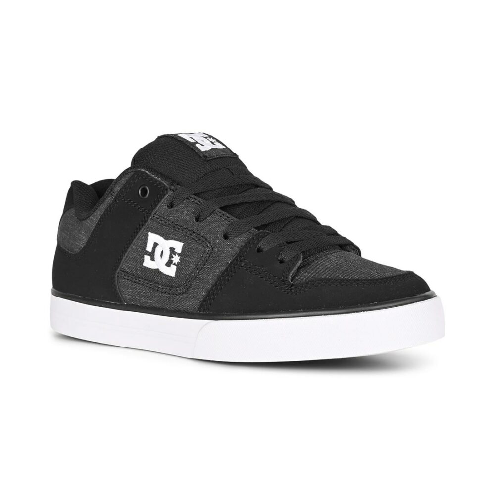 DC Pure Skate Shoes - Black/White/Battleship