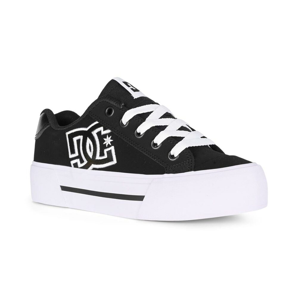 DC Women's Chelsea Platform Skate Shoes - Black/White