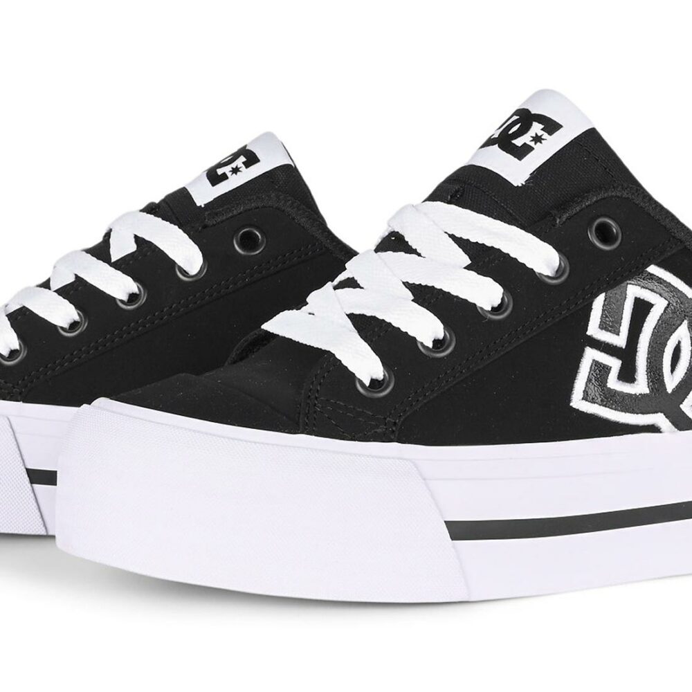 DC Women's Chelsea Platform Skate Shoes - Black/White