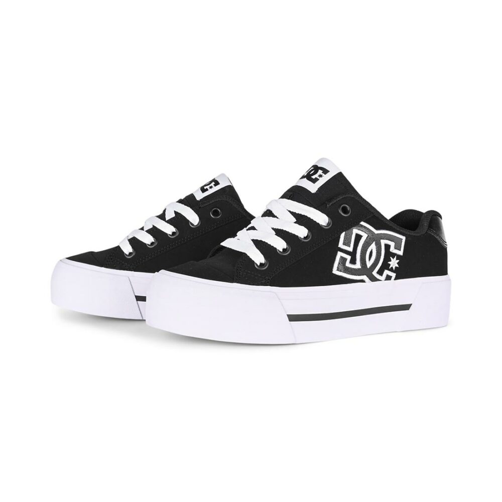 DC Women's Chelsea Platform Skate Shoes - Black/White