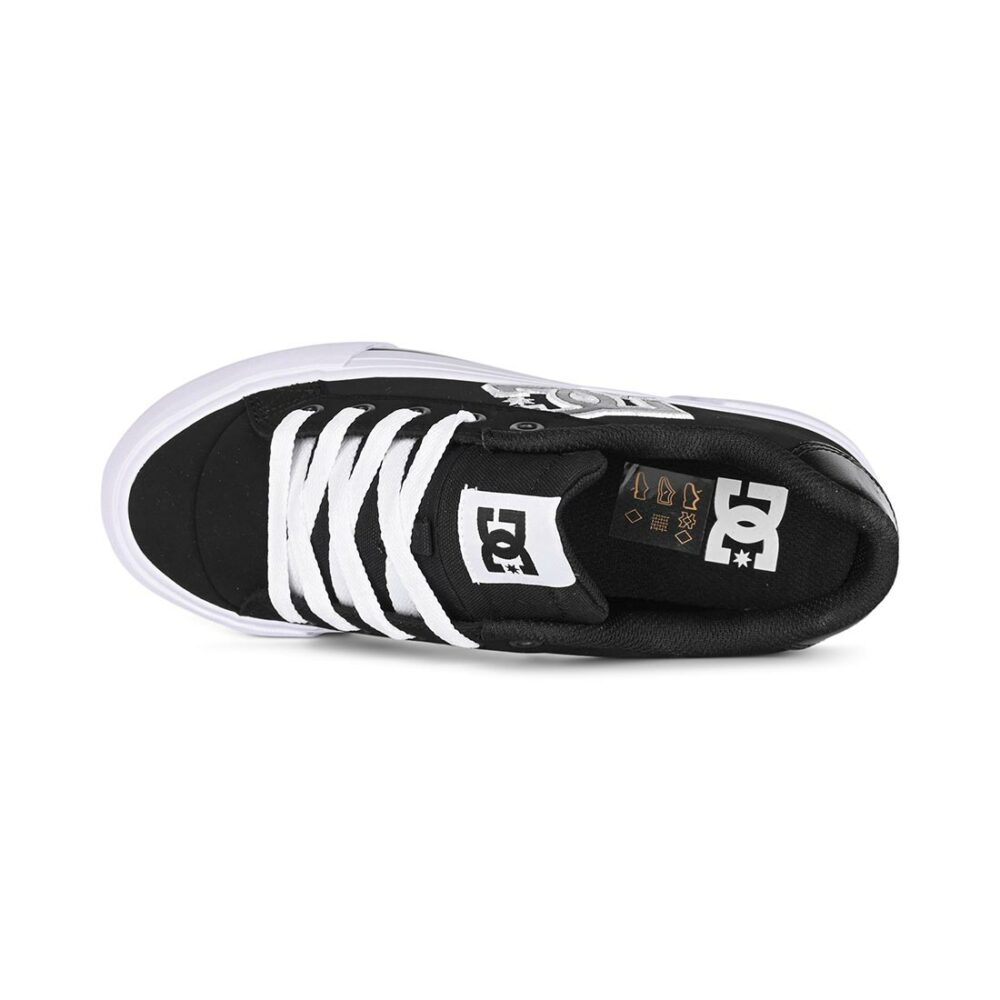 DC Women's Chelsea Platform Skate Shoes - Black/White