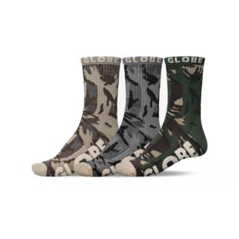 Globe Eco Camo Crew Socks 3 Pack - Camo