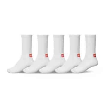Globe Minibar Crew Socks 5 Pack - White