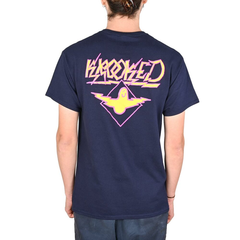 Krooked Bird Lightening S/S T-Shirt - Navy/Yellow/Magenta